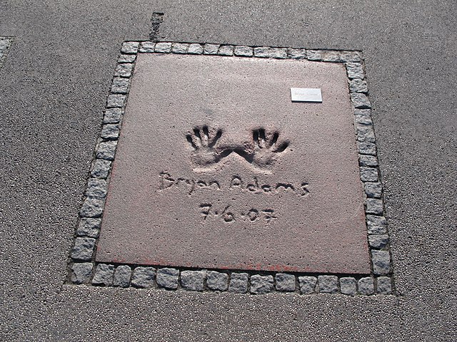 Bryan Adams' handprints in Olympiapark, Munich Bryan Adams' handprints in Olympiapark, Munich