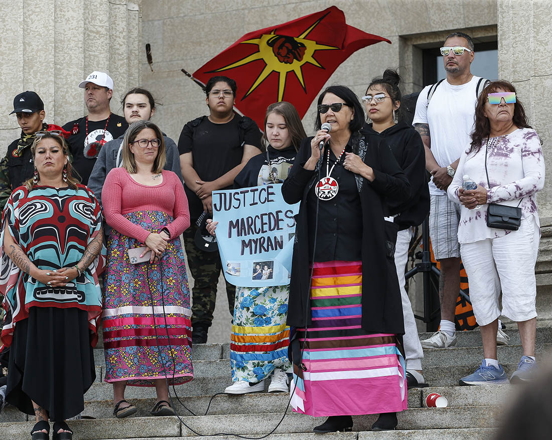 Grand Chief Cathy Merrick Speaking to Supporters