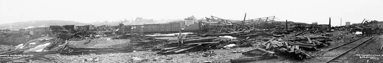 View of disaster area looking from Pier 8, c. 1917.