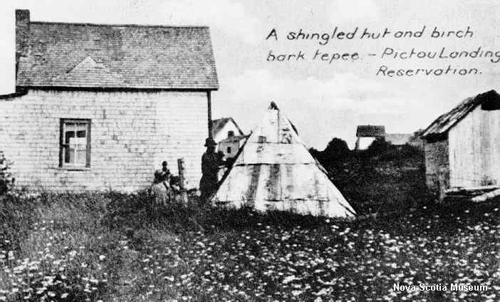 Wikuom and House in Pictou Landing, Nova Scotia in 1923