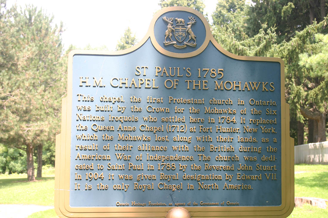 Plaque at His Majesty’s Royal Chapel of the Mohawks