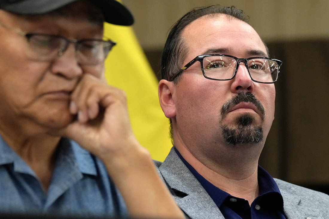 Ontario Regional Chief Abram Benedict in 2026 Ontario Regional Chief Abram Benedict with another leader in 2026