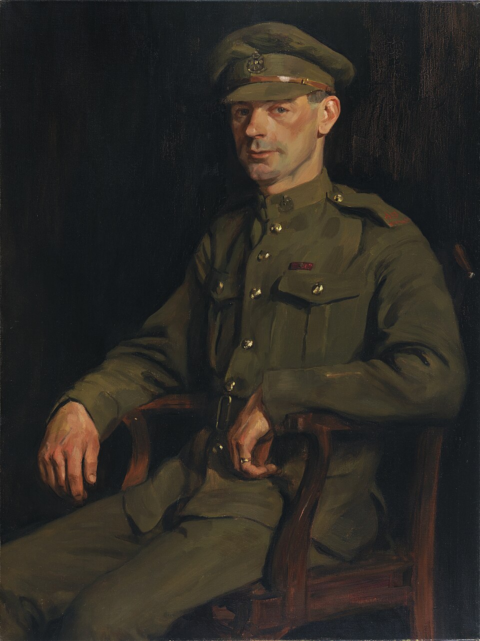 Chip Kerr VC Painting of seated soldier, Chip Kerr.