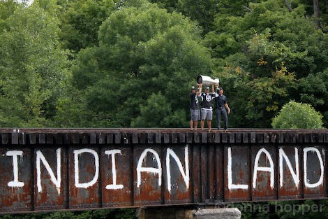 Stanley Cup at Garden River First Nation Rail Bridge