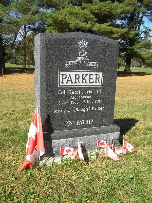 Colonel Geoffrey Parker Photo of the memorial stone for Geoff Parker.