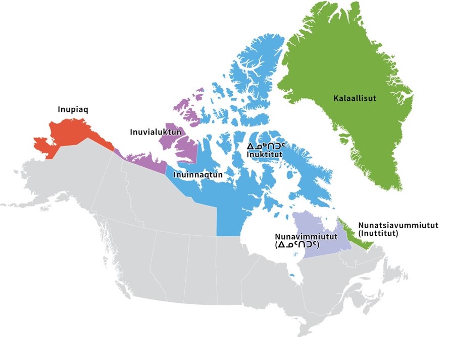 Carte des langues inuites