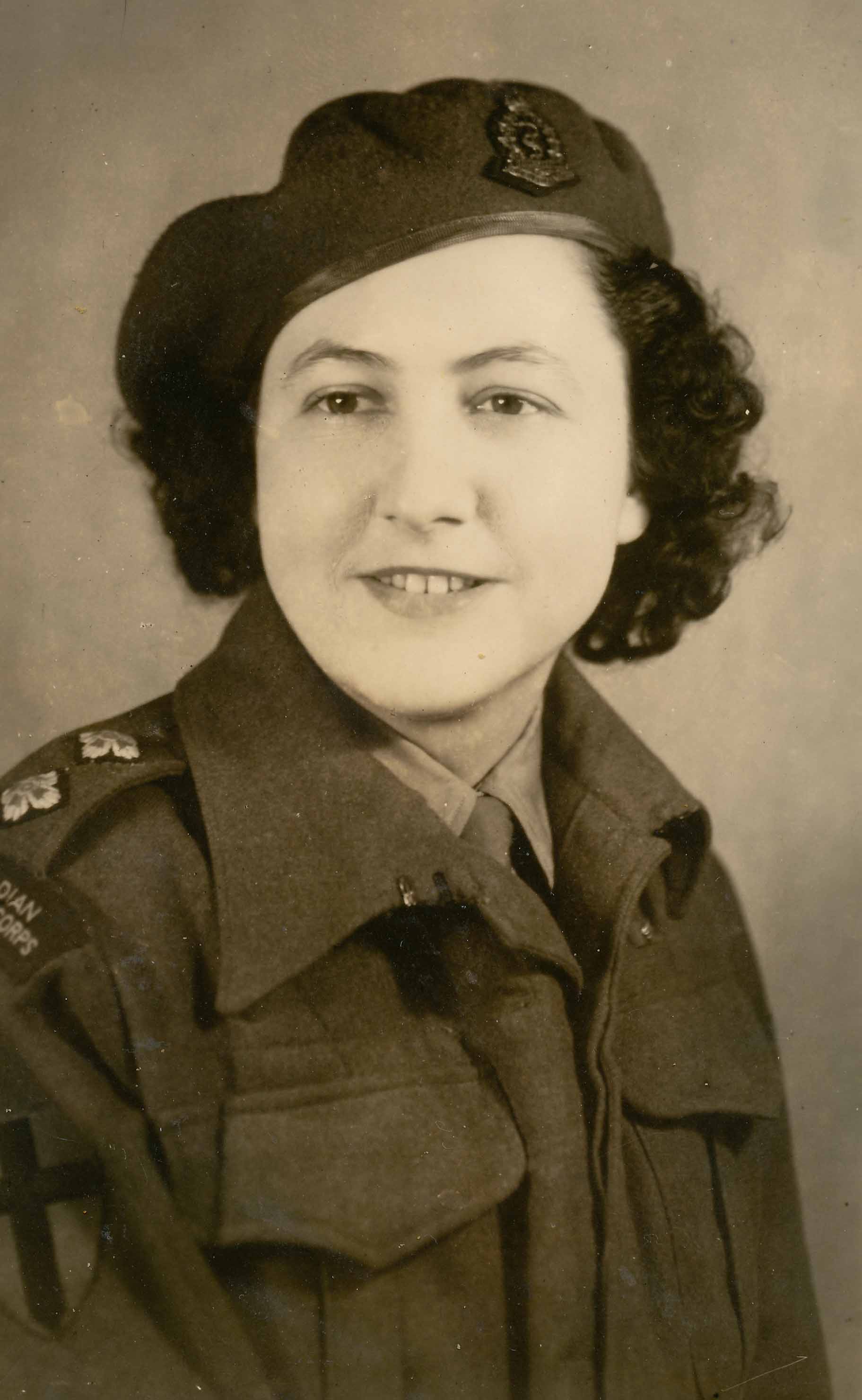 Bertha Hull (née Herr) in Belgium, February 1945.