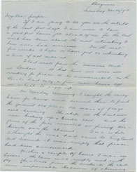 On the first page of his November 16 letter to his sister, Charles describes being in London for the Armistice. He heard guns going off and saw ships decorated in celebration of the end of the war.