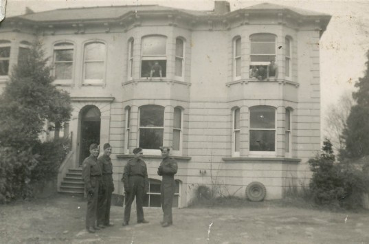 Photo taken by John Everard MacLean in Ditchling, February 1943: Aubrey Hutehison; Walter McDonald; Ken Blakely; Graham England.