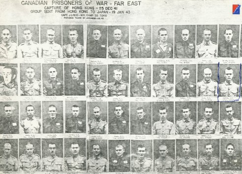 Canadian Prisoners of War captured during the battle of Hong Kong, December 25, 1941.