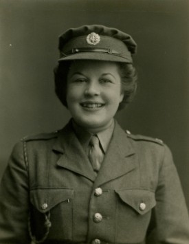 Margaret Davies (née Heppenstall) joined the Auxiliary Territorial Service in Northhampton, England in 1940. At that time, there were three other women named Margaret so she she was given the nickname "Bobbie."