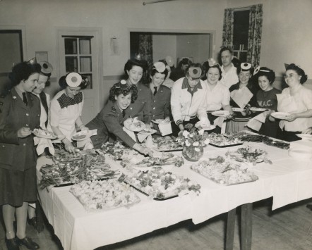 CWAC party. Nellie Rettenbacher is fifth from the left.