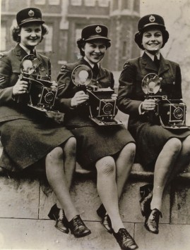 Patricia Collins (née Holden) was one of three press photographers working in the Public Relations Department of Lincoln's Inn Fields, London, England, 1944.