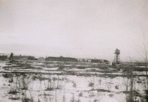 The Neys Prisoner of War compound (located in Ontario) where Morris Pearlman served. This section of the camp was seperated from the regular camp where the guards and staff resided. January, 1946.