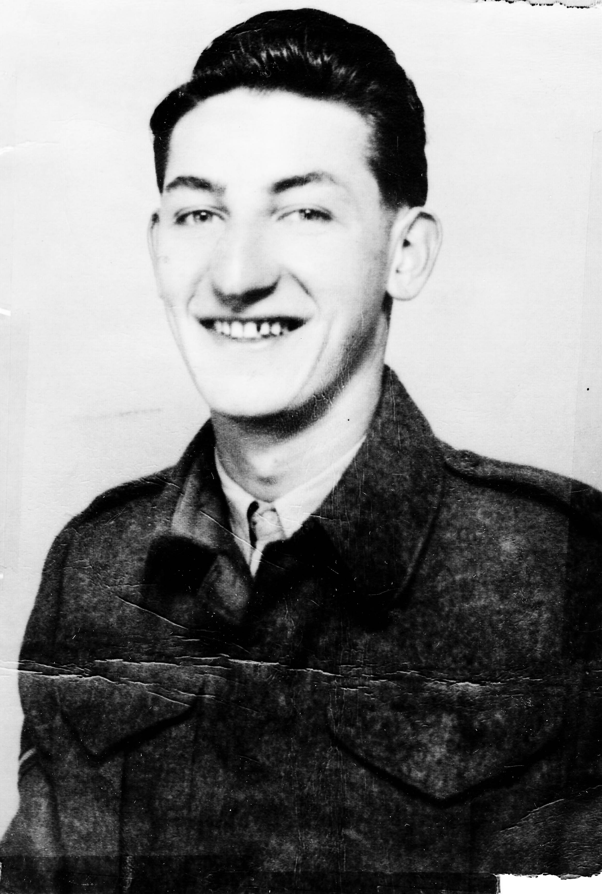 Photo taken in Toronto prior to going overseas. This is the only pre-overseas picture of Bill in uniform.