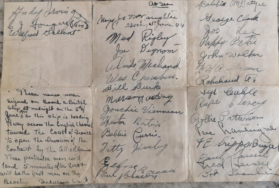 Signatures de soldats