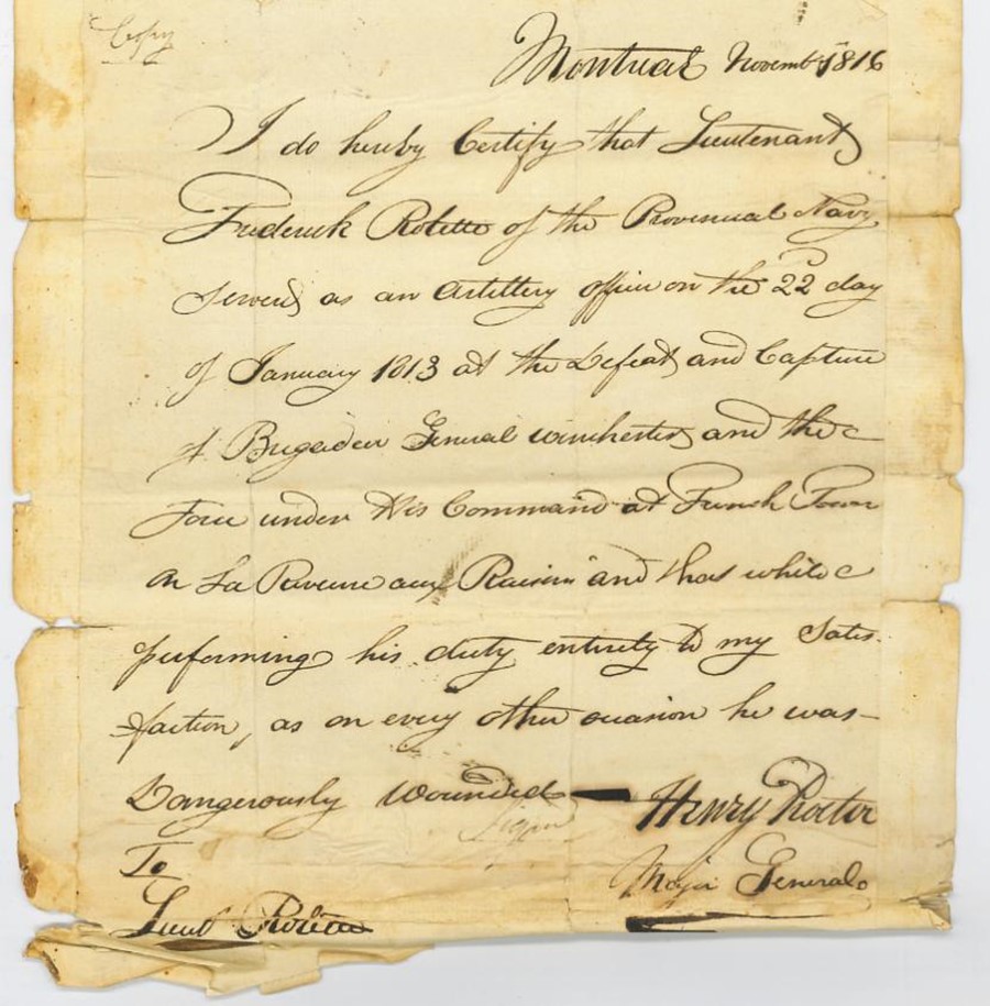 Letter from Major-General Henry Procter Letter from Major-General Henry Procter