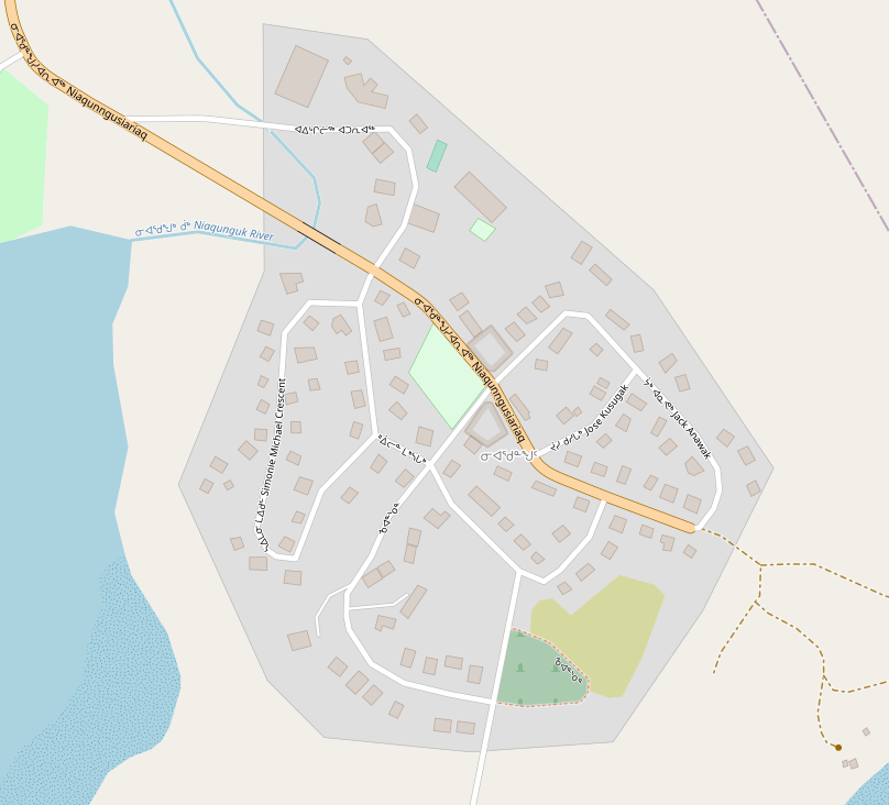A map showing Simonie Michael Crescent in Apex, Nunavut