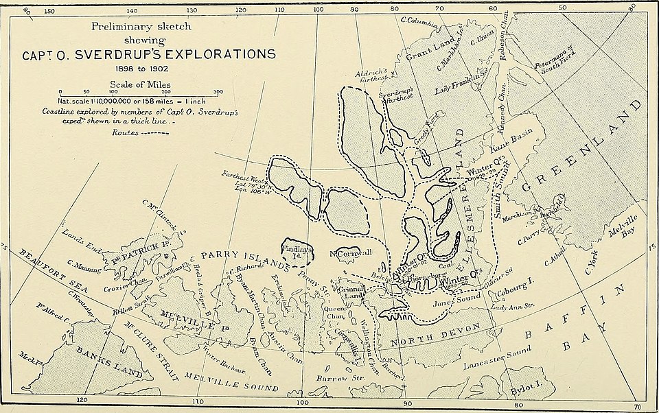 Map of Voyages by Otto Sverdrup Map of Voyages by Otto Sverdrup