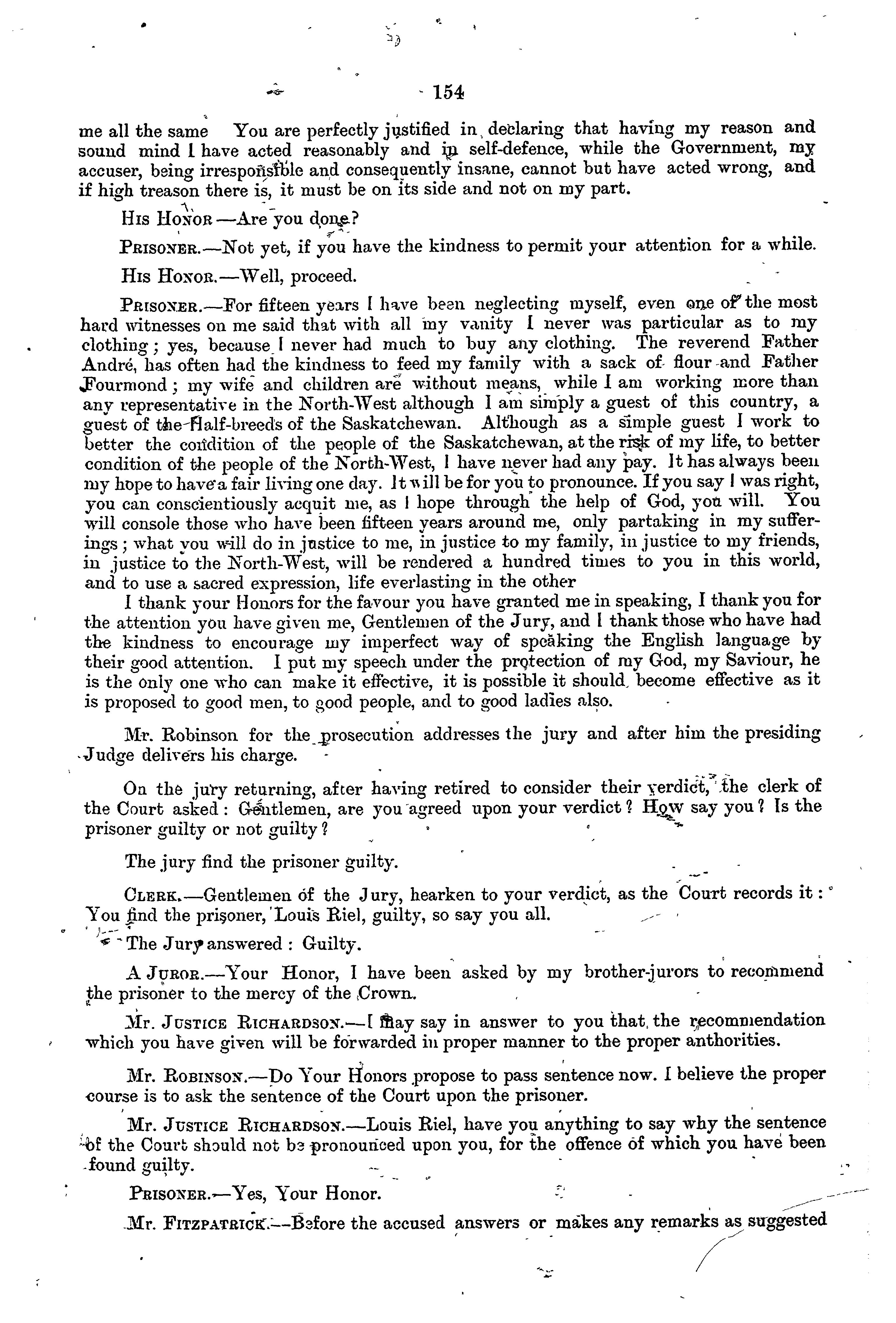 The Queen vs. Louis Riel: Accused and Convicted of the Crime of High Treason