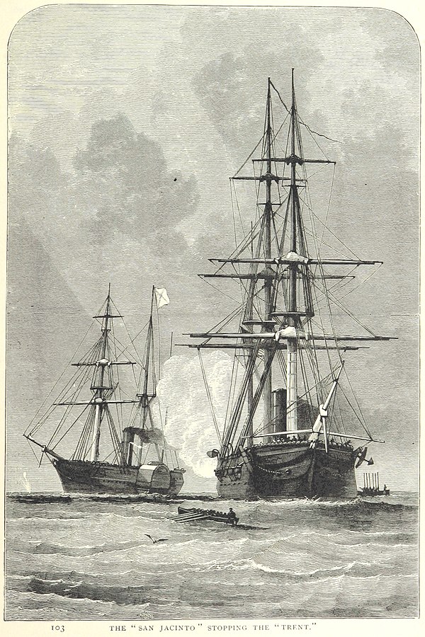 Le USS <em>San Jacinto</em> arrête le RMS <em>Trent</em>