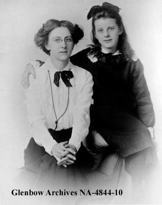 Eda Owen and her Daughter, Kate Owen Woman and child in black-and-white.