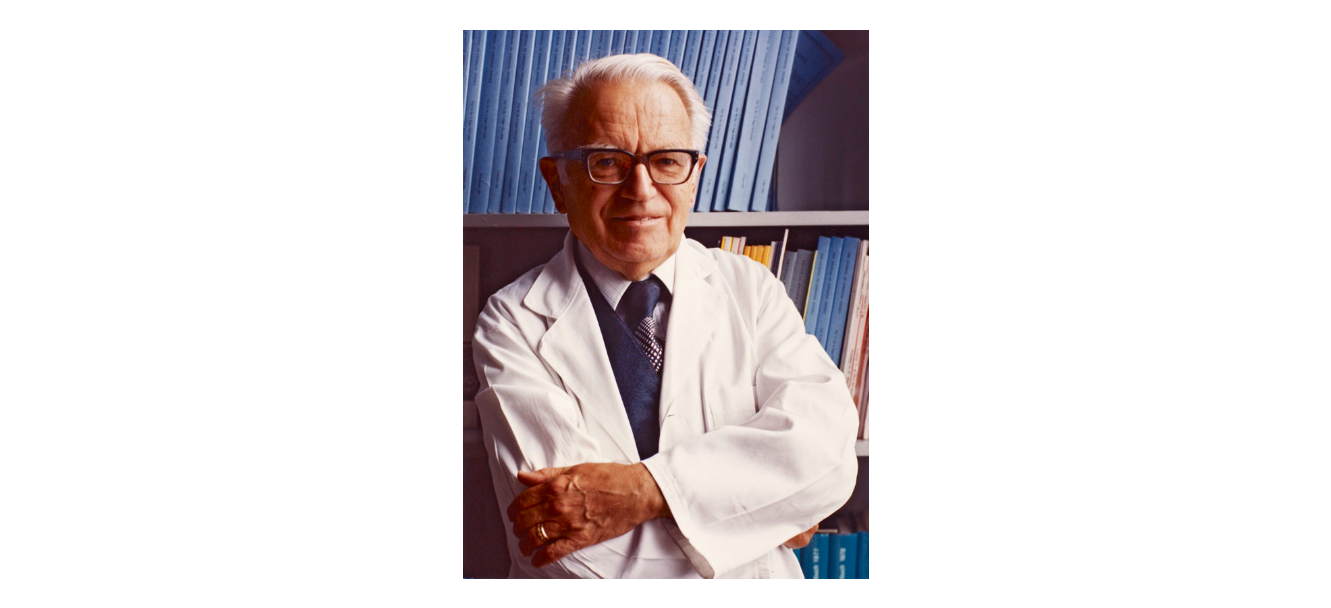 Portrait du docteur Gerhard Herzberg par Tsin Van, vers 1982.