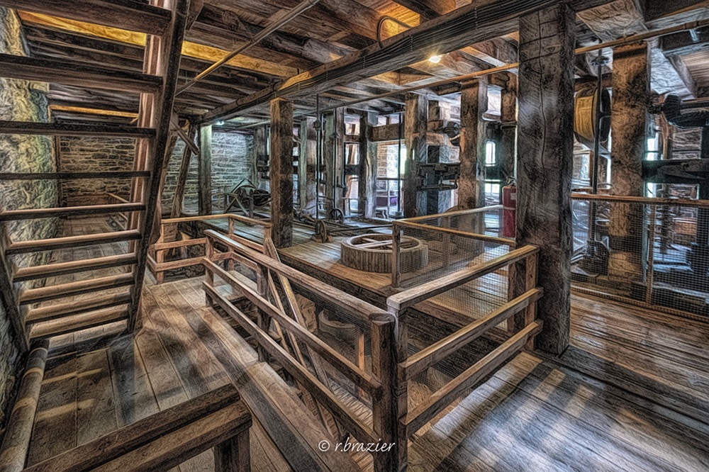 Image stylisée de l’intérieur du moulin Watson.