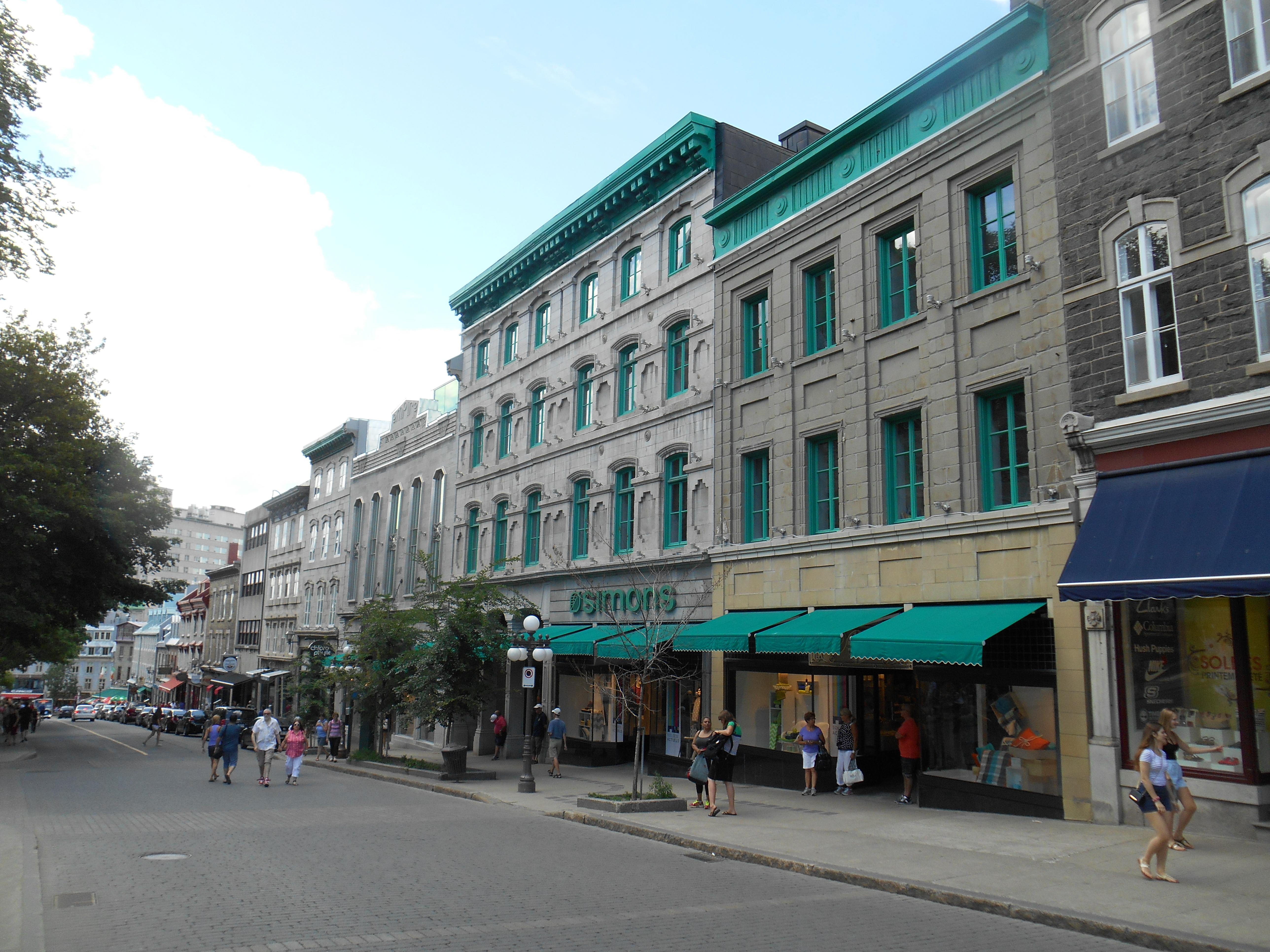 The flagship location and head office site of La Maison Simons at 20 Côte de la Fabrique in Quebec City, 12 July 2014.