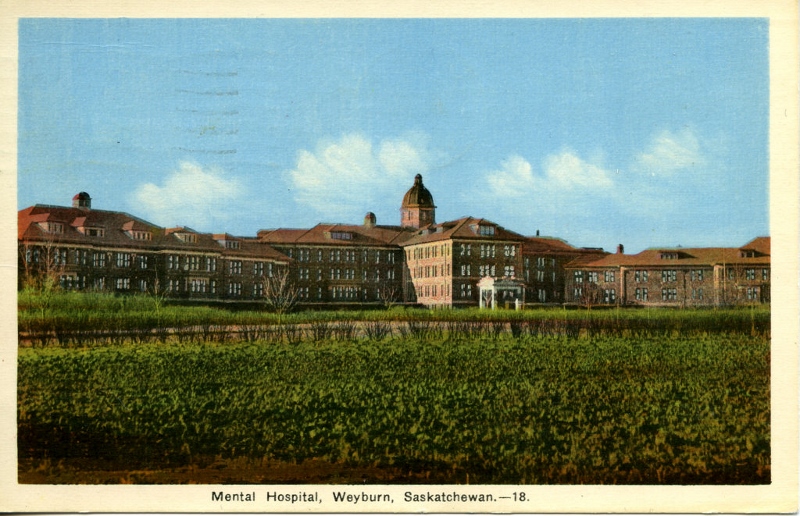 Postcard of the Weyburn Mental Hospital