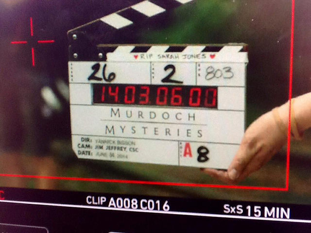 Murdoch Mysteries clapperboard Murdoch Mysteries clapperboard