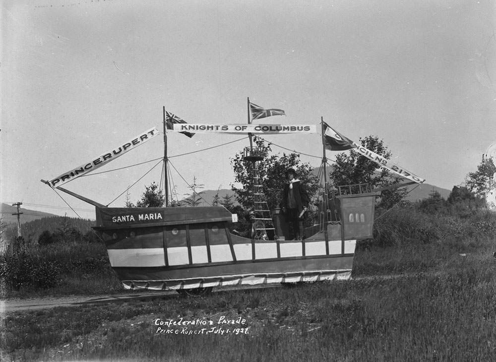 Knights of Columbus float during the Confederation Parade, 1927