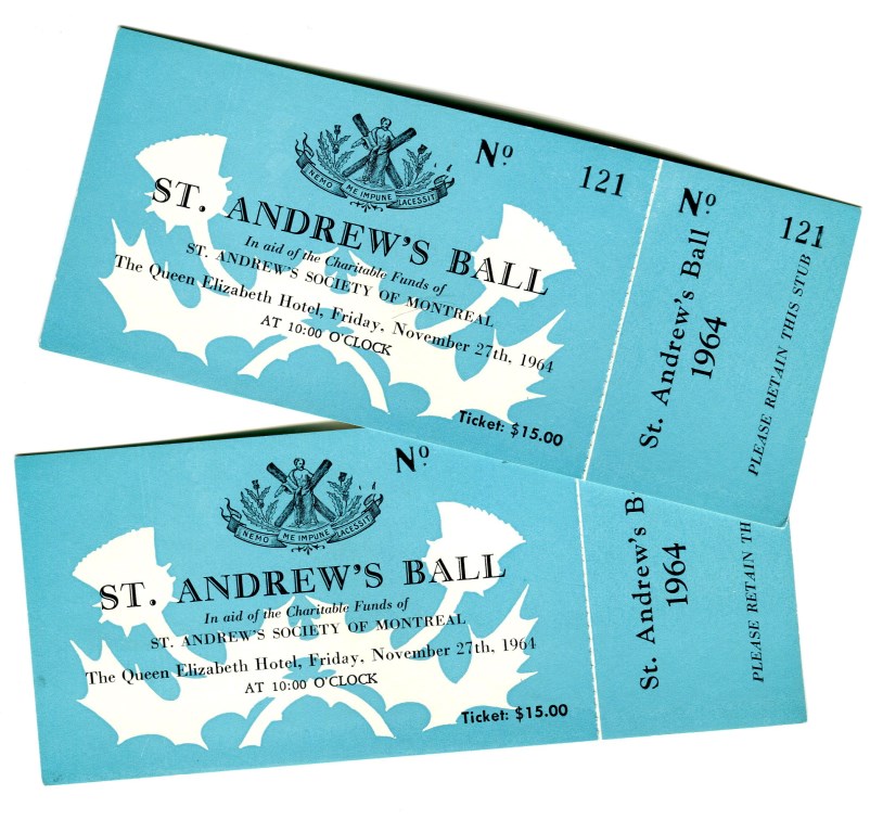 Billets pour le bal de la Saint André (St. Andrew