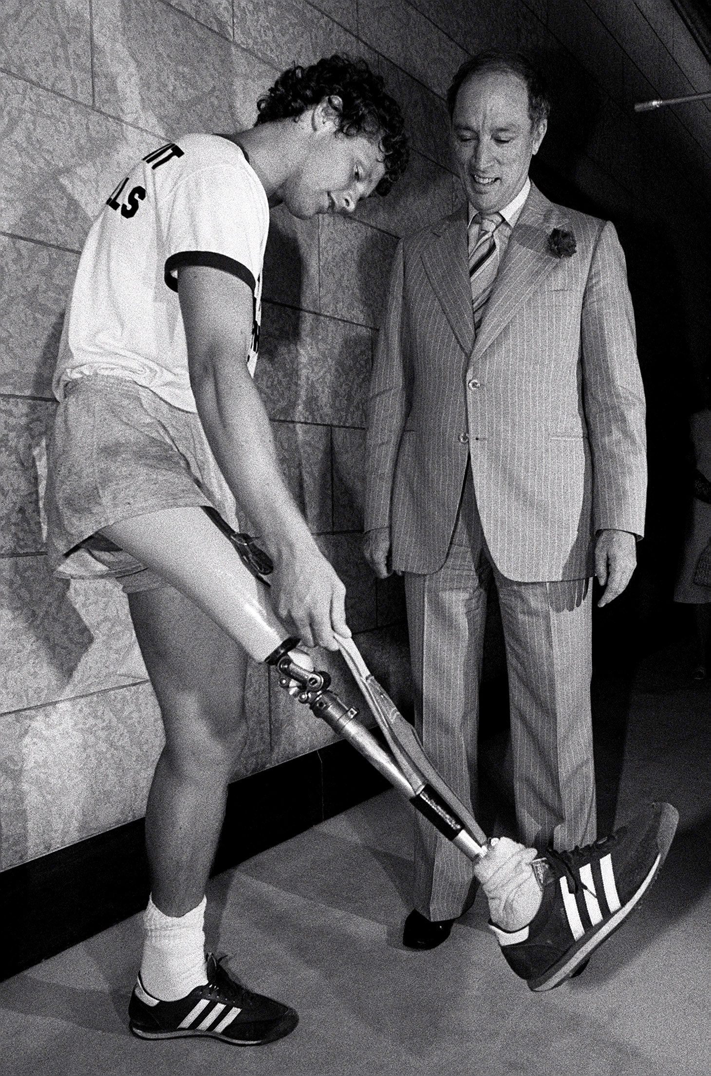 Terry Fox et le premier ministre Pierre Trudeau