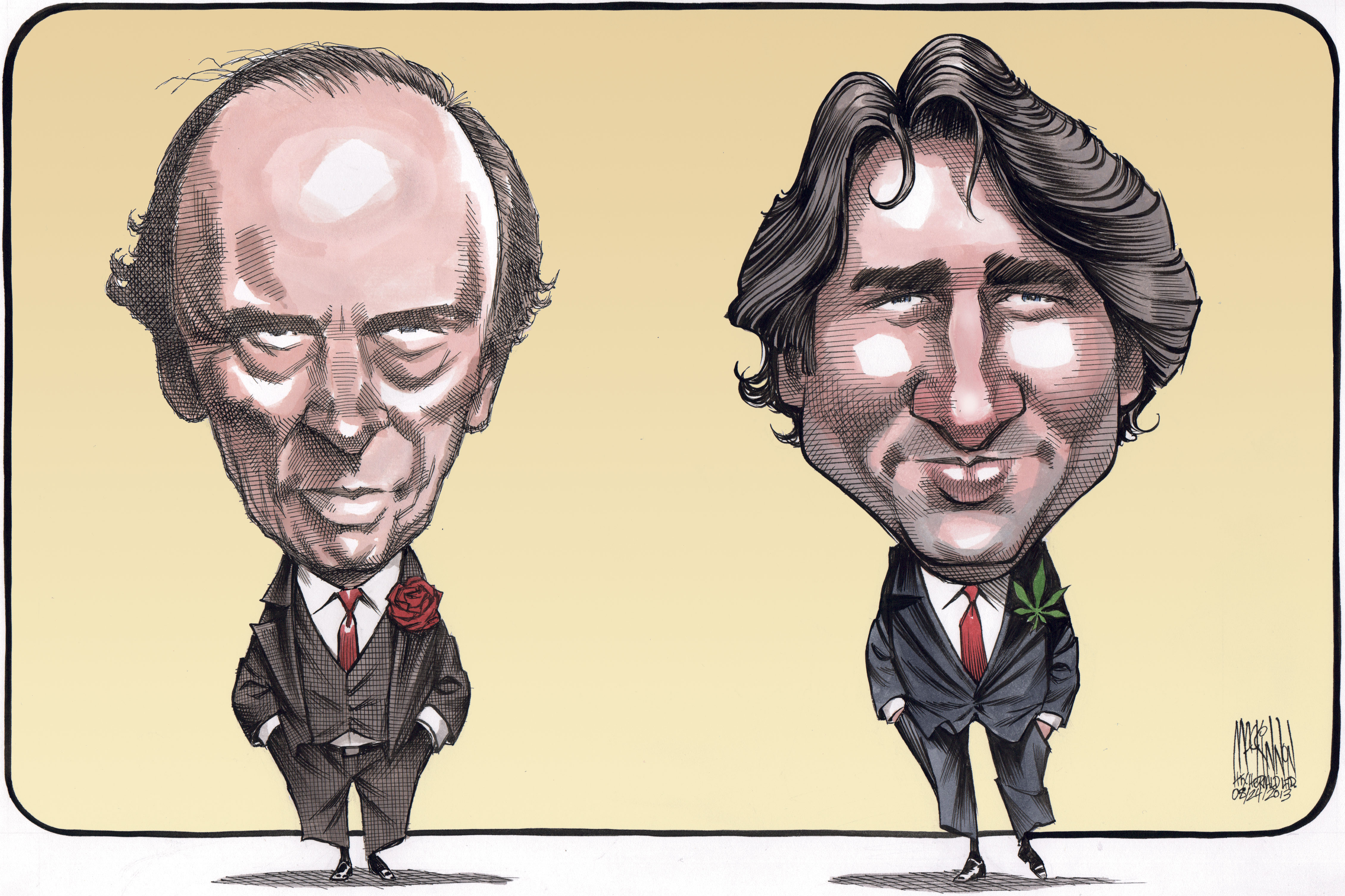 Pierre et Justin Trudeau