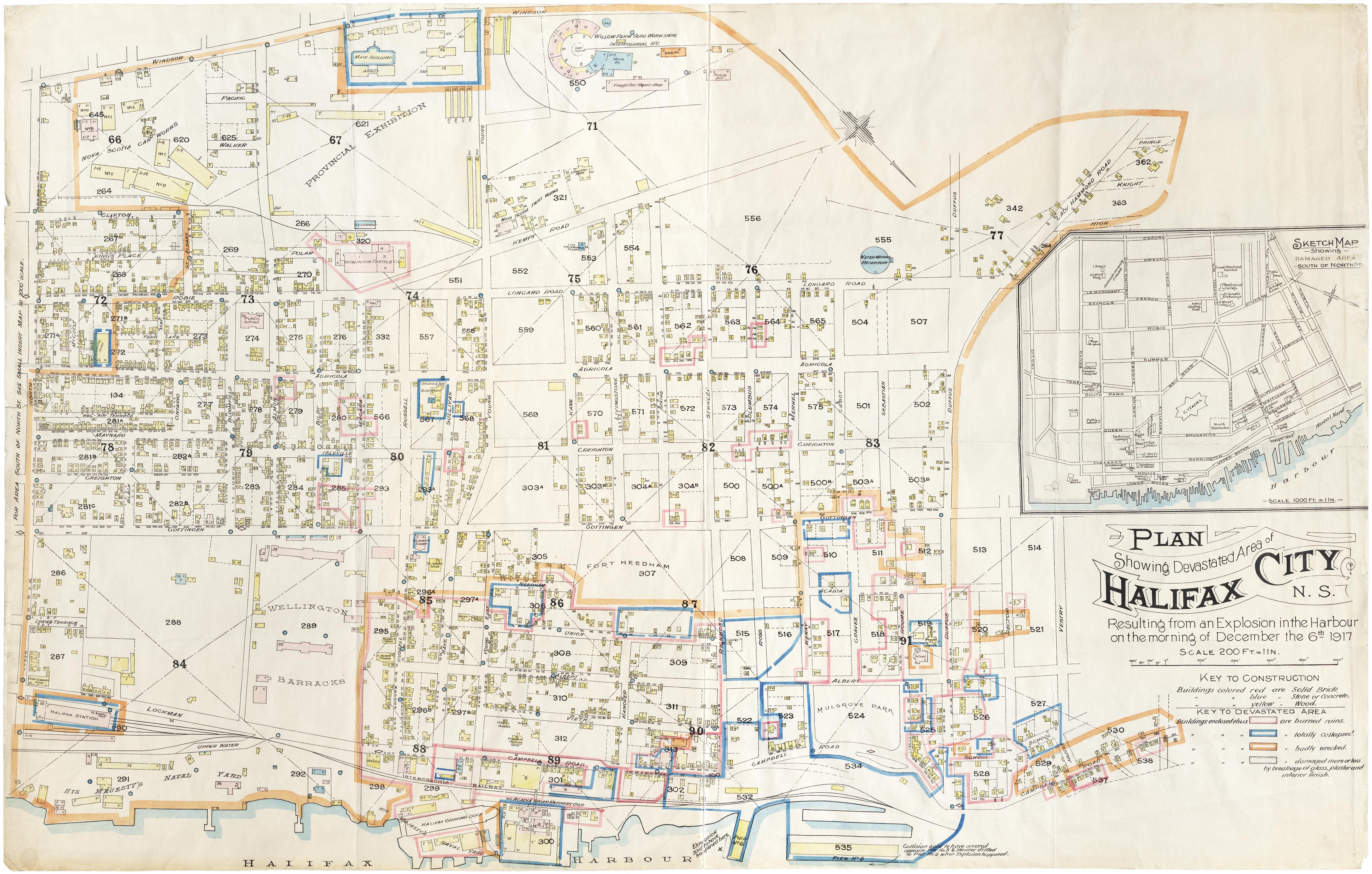 “Plan showing devastated area of Halifax City, N.S.”