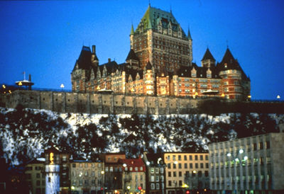 Construction work, Chateau Frontenac, Quebec City, Quebec, Canada