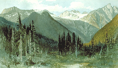 Une aquarelle de Rogers Pass (1886) Une aquarelle de Rogers Pass (1886)