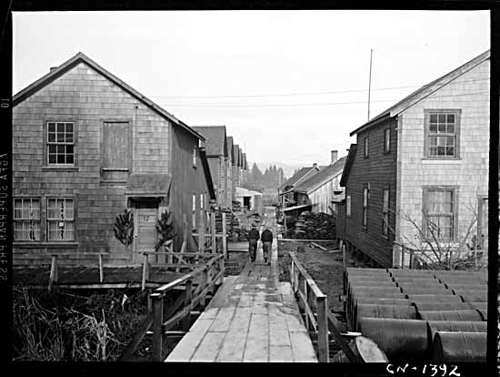 Maisons de Canadiens japonais à Steveston (Colombie Britannique), 1942.