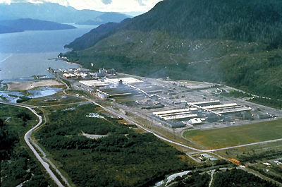 The Rio Tinto aluminum smelter in Kitimat, British Columbia.