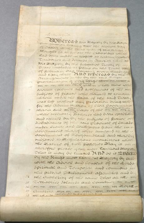 L'Acte de Québec, 1774