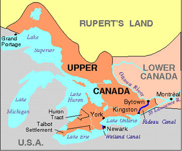 Upper Canada, Map