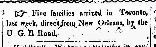 Clipping from The Provincial Freeman newspaper, c. 1850's