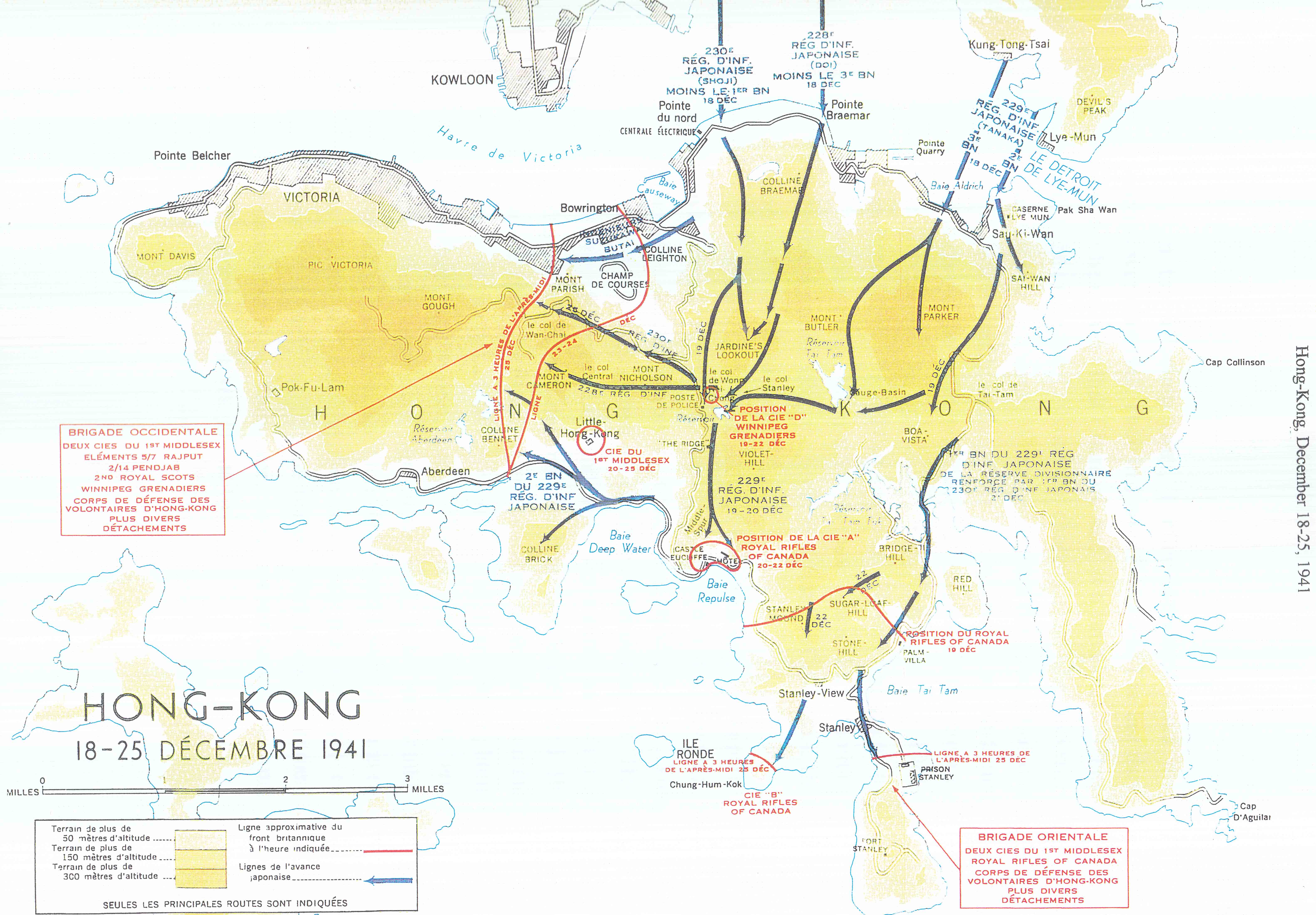 Carte de Hong Kong, 1941.