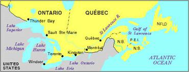 Saint-Laurent, carte de la voie maritime du Saint-Laurent, carte de la voie maritime du