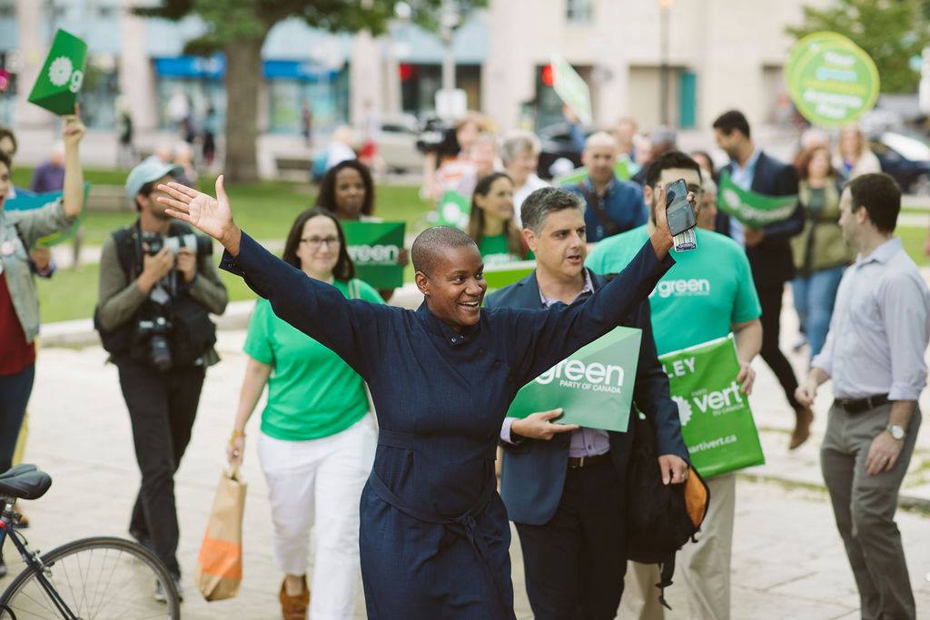 Annamie Paul with Green Party of Canada supporters