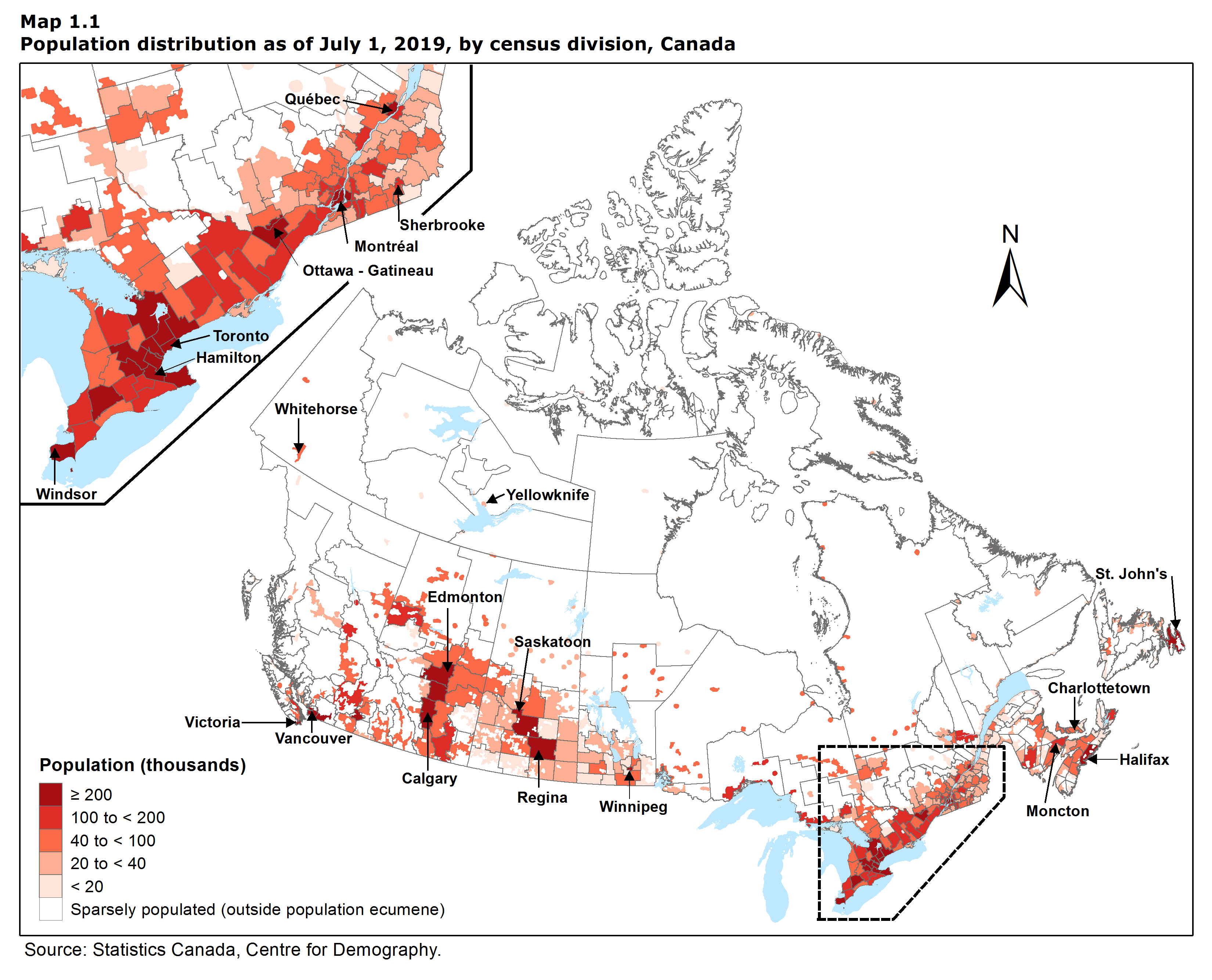 Population Distribution in Canada