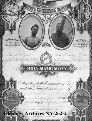 John Ware's marriage certificate