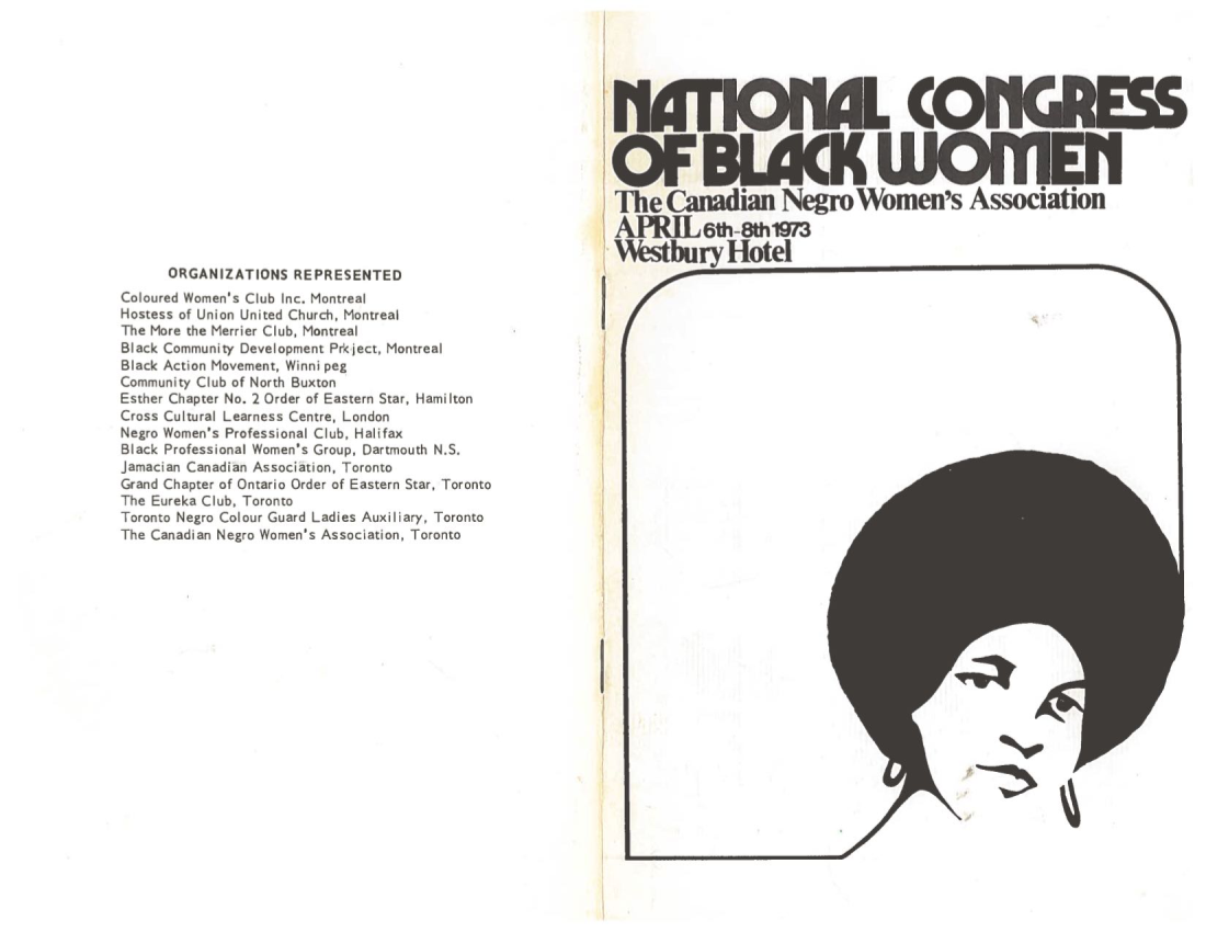 Dépliant du congrès national des femmes noires, avril 1973.