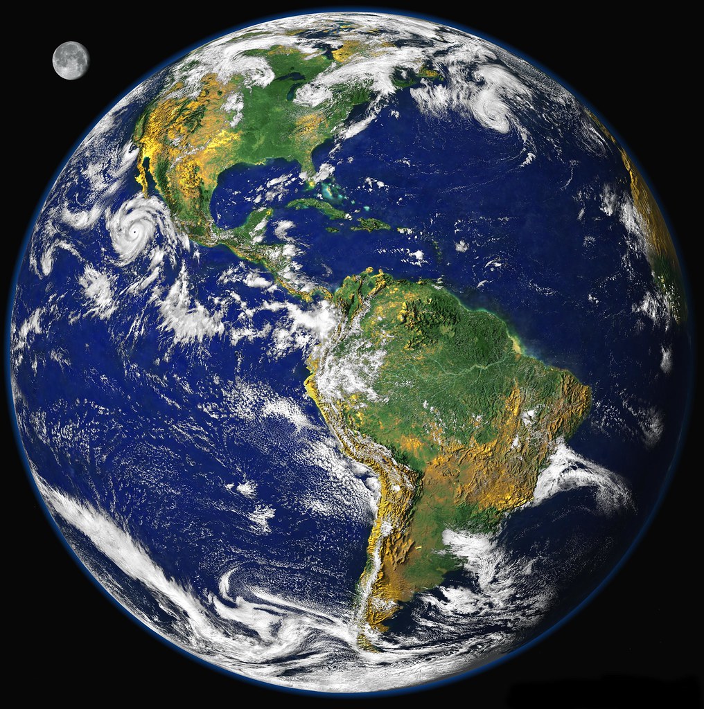 Photo of planet Earth showing North and South America